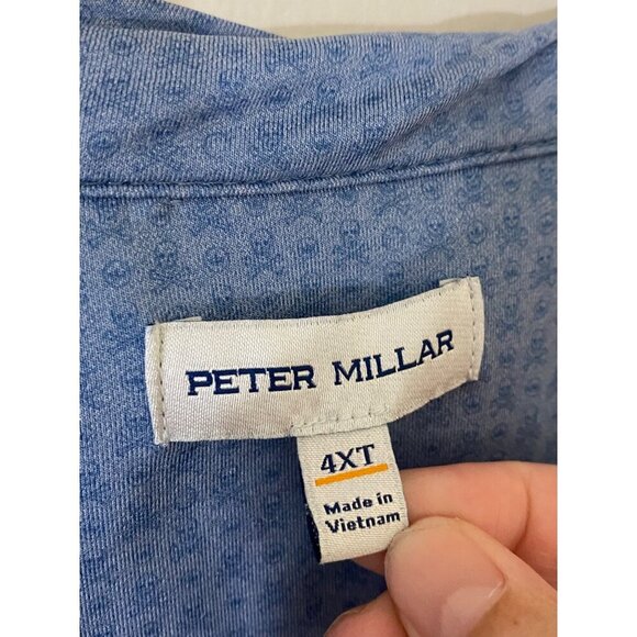 Peter Millar Men's Blue Mini Skull Print Long Sleeve Sweater - 4XT - Picture 2 of 15